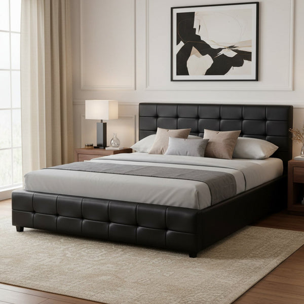 Augusta King PU Bed Frame - Black