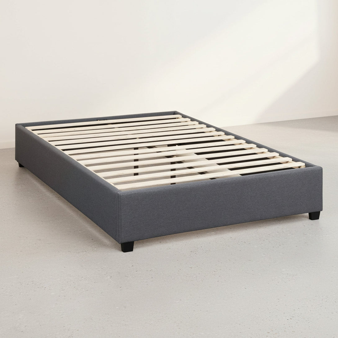 Bromo Fabric Slat Bed Frame - Double