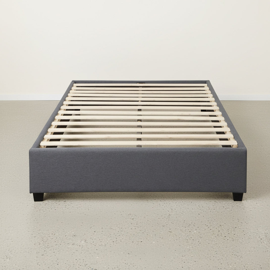 Bromo Fabric Slat Bed Frame - Double