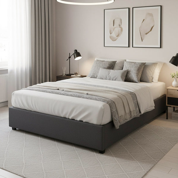 Bromo Fabric Slat Bed Frame - Double