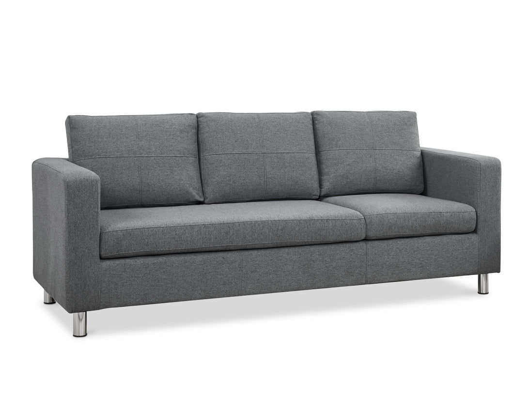 Treasurebox Seattle 3-Seater Fabric Sofa Couch with Chaise - Dark Grey