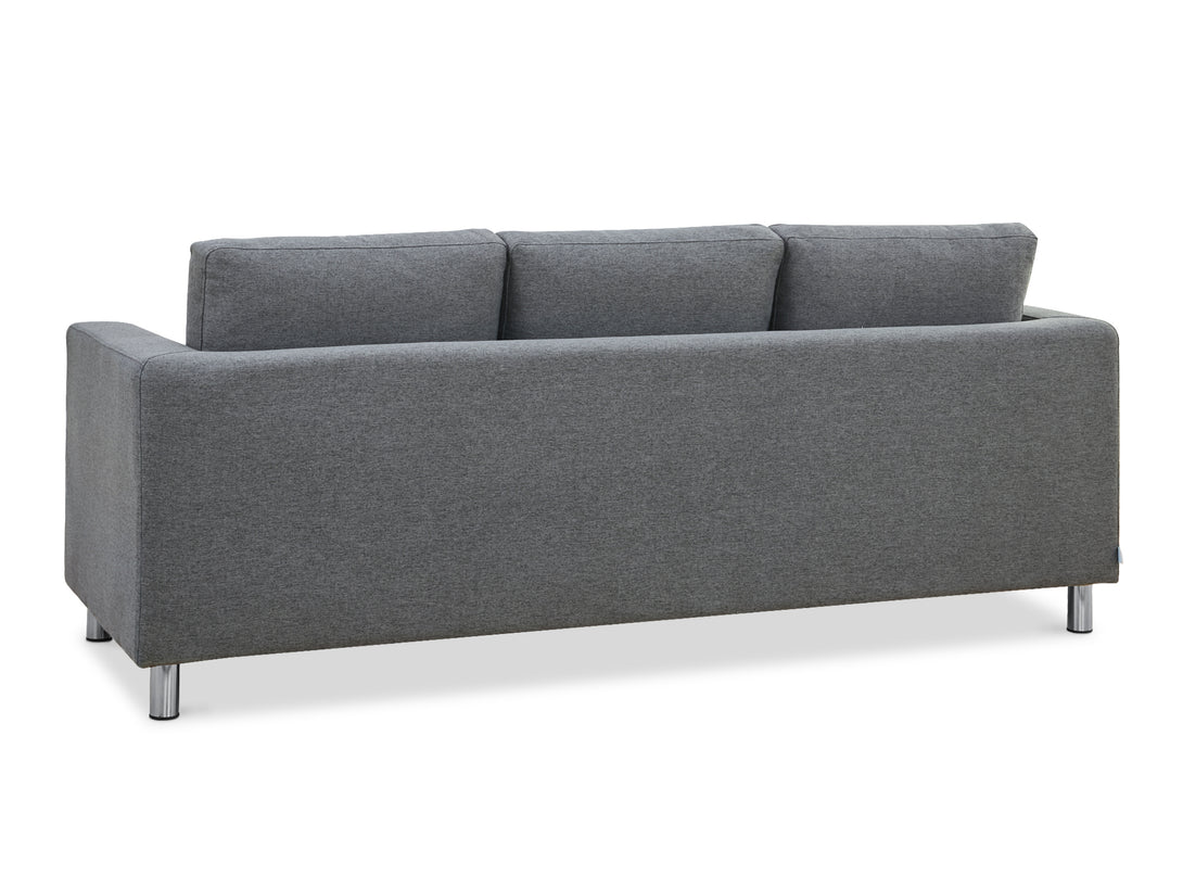 Treasurebox Seattle 3-Seater Fabric Sofa Couch with Chaise - Dark Grey