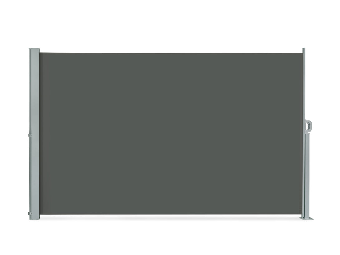 Toughout 1.6m x 3m Retractable Side Awning Screen Shade - Grey By Treasurebox