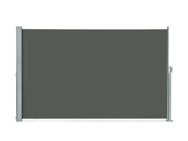 Toughout 1.6m x 3m Retractable Side Awning Screen Shade - Grey By Treasurebox