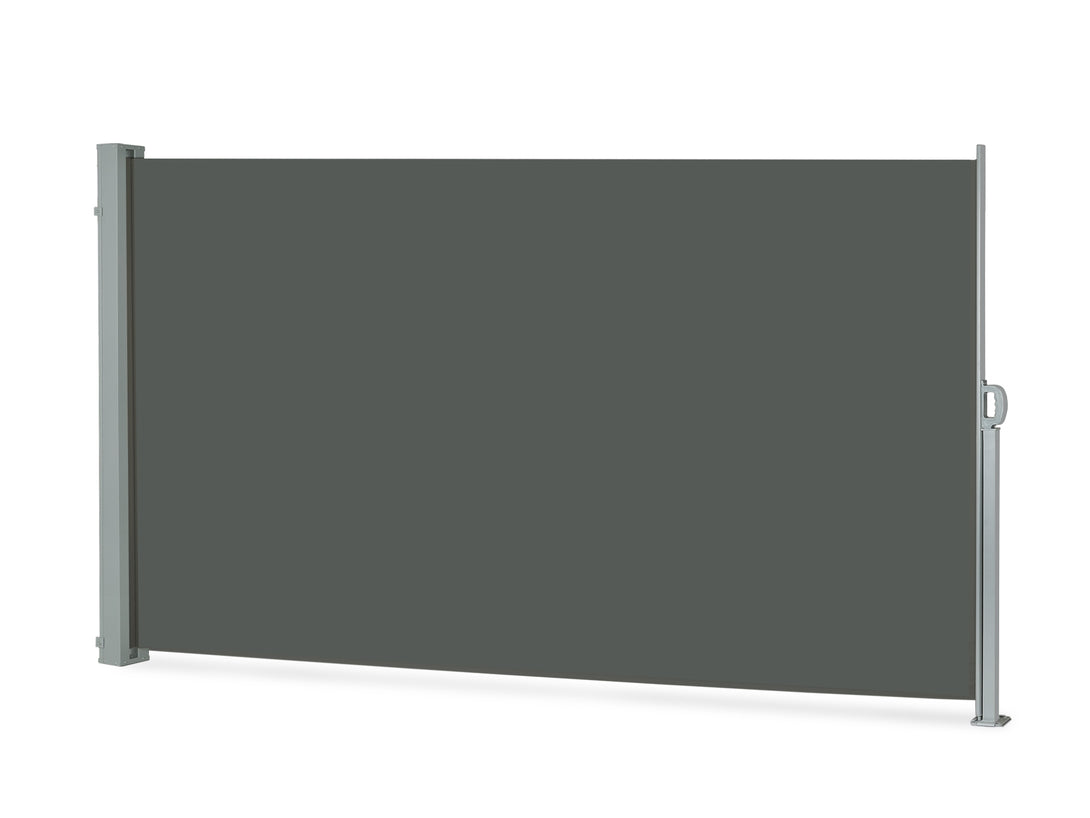 Toughout 1.6m x 3m Retractable Side Awning Screen Shade - Grey By Treasurebox
