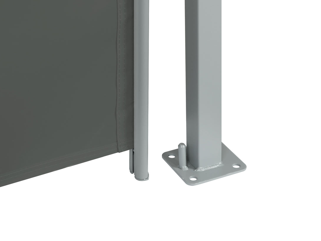 Toughout 1.6m x 3m Retractable Side Awning Screen Shade - Grey By Treasurebox