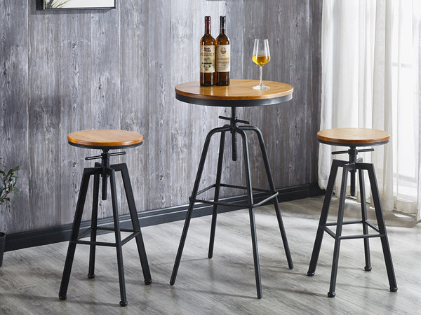 Pax Industrial Swivel Bar Stool - Oak