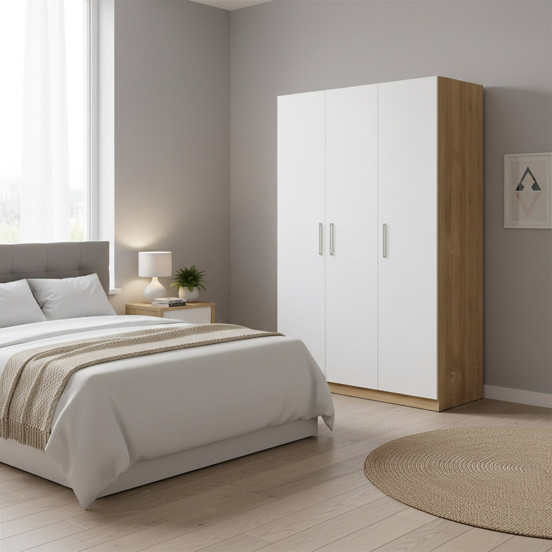 Makalu Wardrobe 3 Door Storage Shelves - Oak