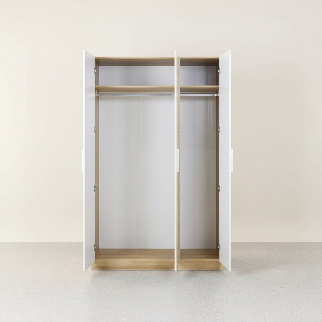 Makalu Wardrobe 3 Door Storage Shelves - Oak