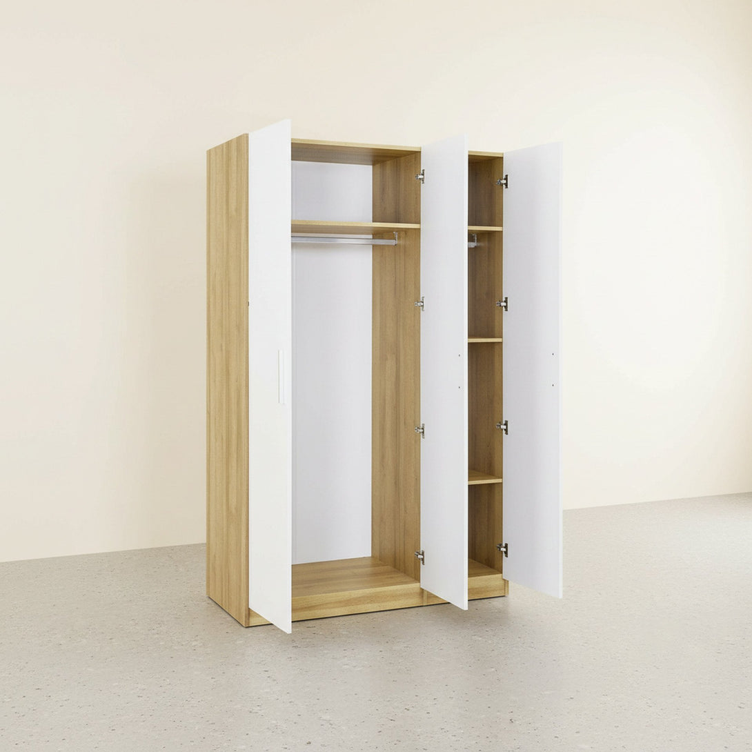 Makalu Wardrobe 3 Door Storage Shelves - Oak