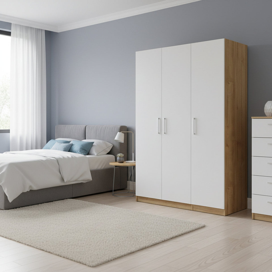 Makalu Wardrobe 3 Door Storage Shelves - Oak