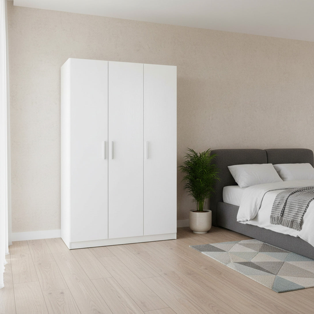 Makalu Wardrobe 3 Door Storage Shelves - White
