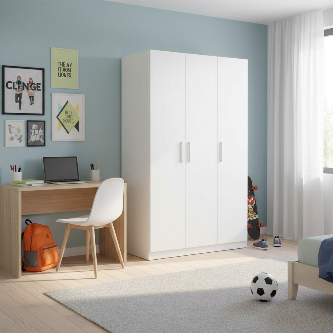 Makalu Wardrobe 3 Door Storage Shelves - White