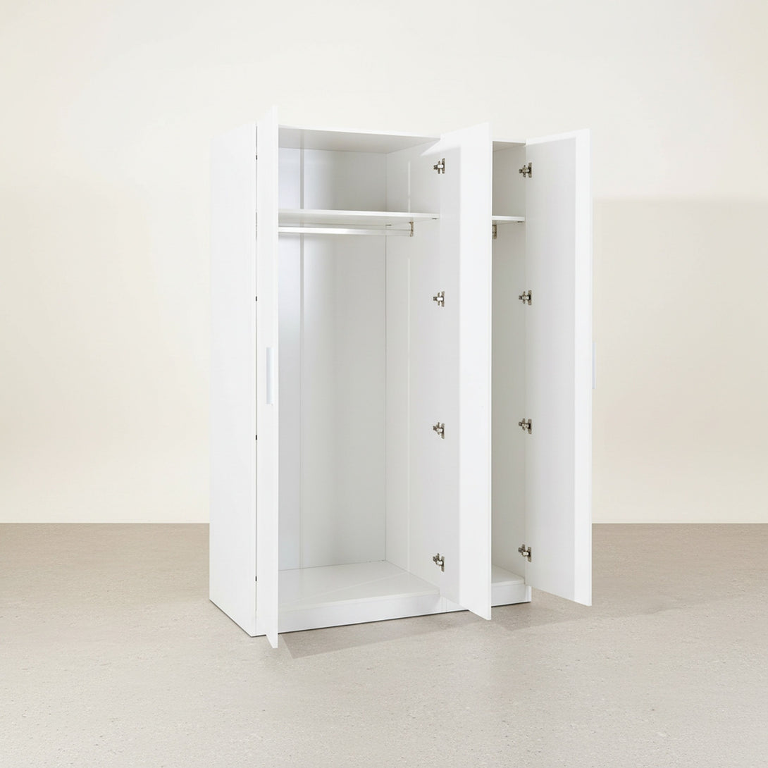 Makalu Wardrobe 3 Door Storage Shelves - White