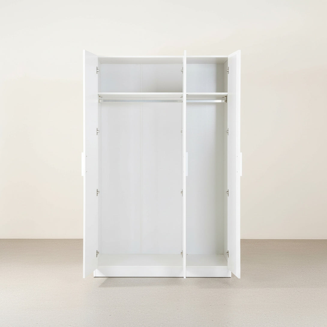 Makalu Wardrobe 3 Door Storage Shelves - White