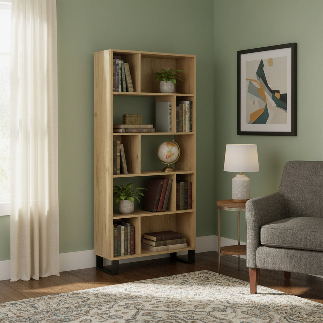 Frohna Bookshelf Display Shelf Bookcase Stand Rack - Oak