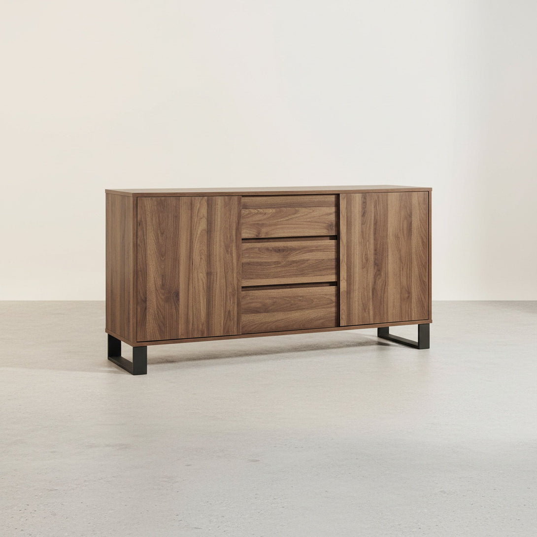 Frohna Sideboard Buffet Table with 3 Drawers - Walnut