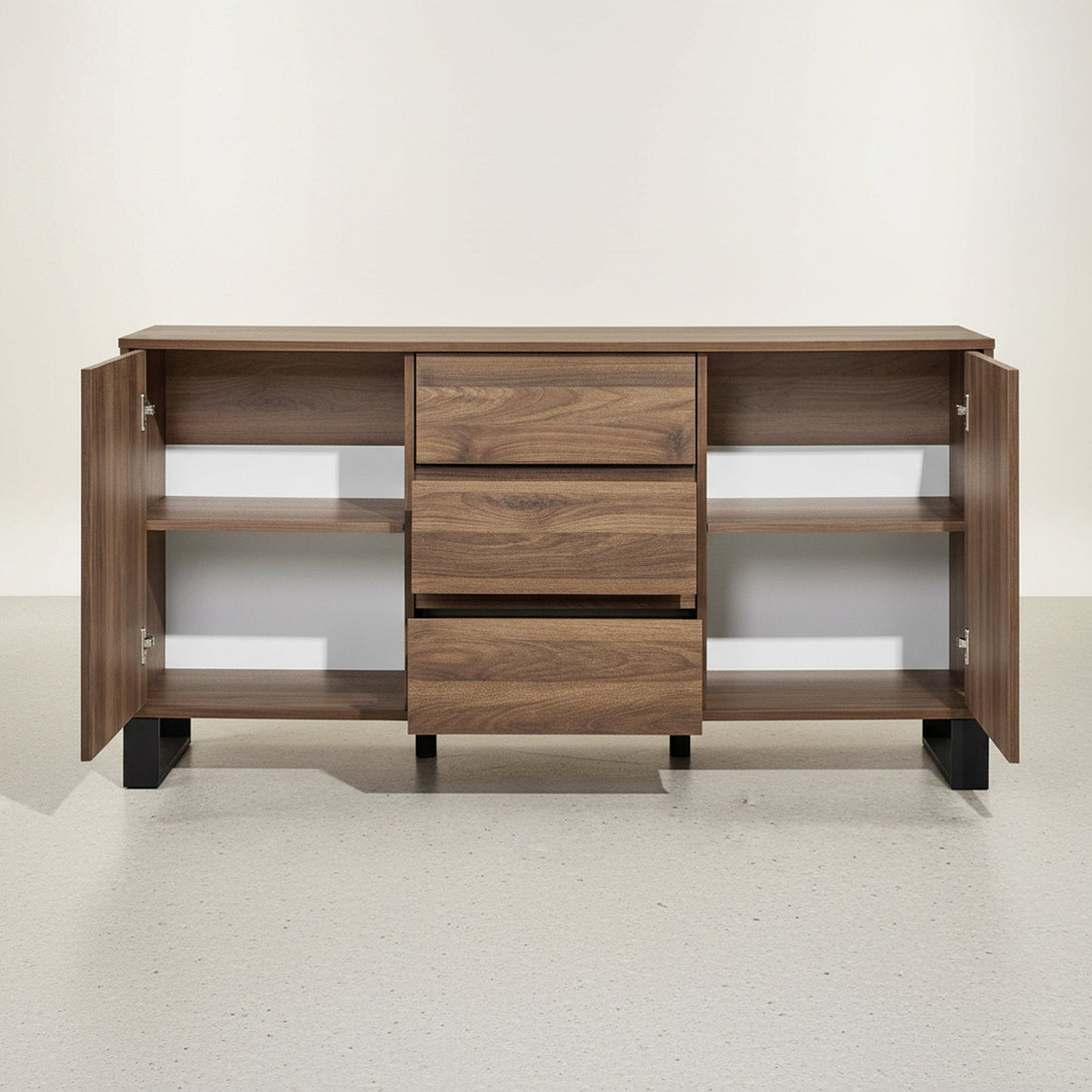 Frohna Sideboard Buffet Table with 3 Drawers - Walnut