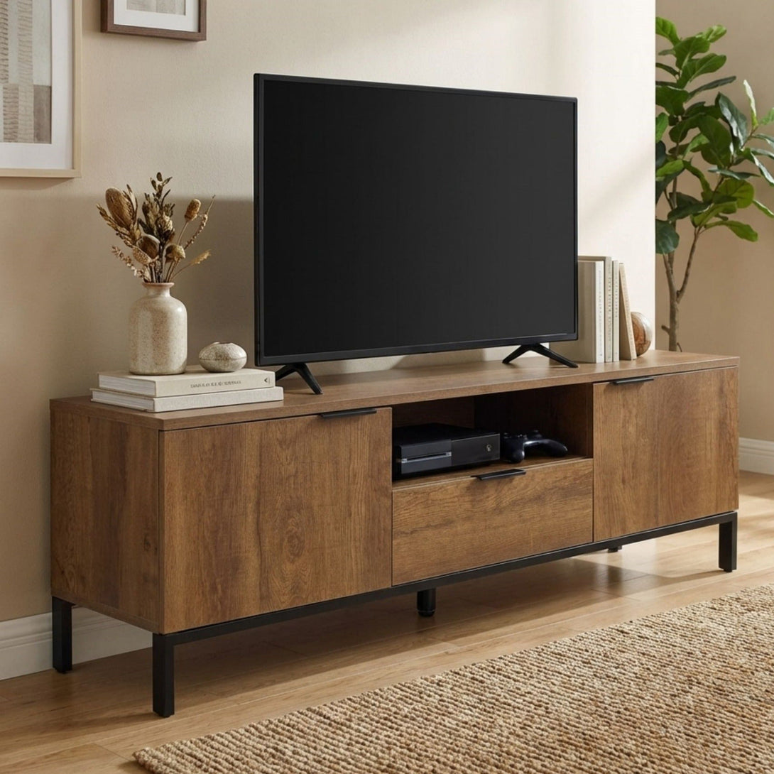 Ocala 1.5m Entertainment Unit - Stylish Walnut Design – Treasurebox