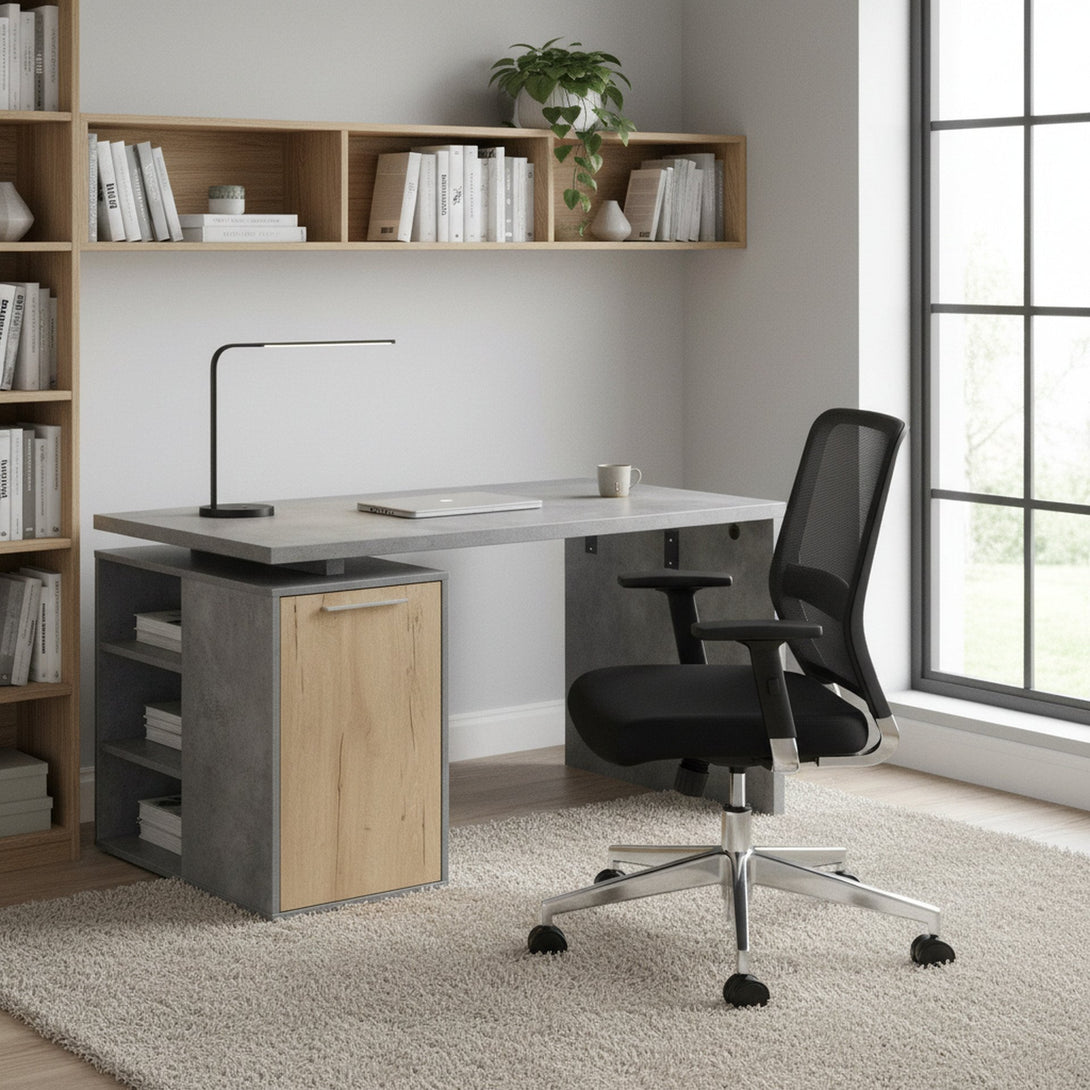 Clifford 140cm Computer Desk - Cement