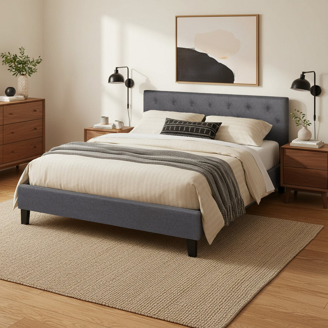 Blane Queen Bed Frame - Dark Grey | Stylish Comfort – Treasurebox