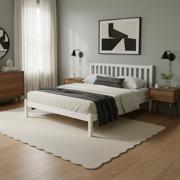 Baker Queen Wooden Bed Frame - White