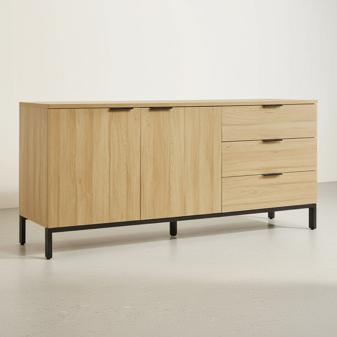 Ocala Sideboard Buffet Table with Drawer - Oak