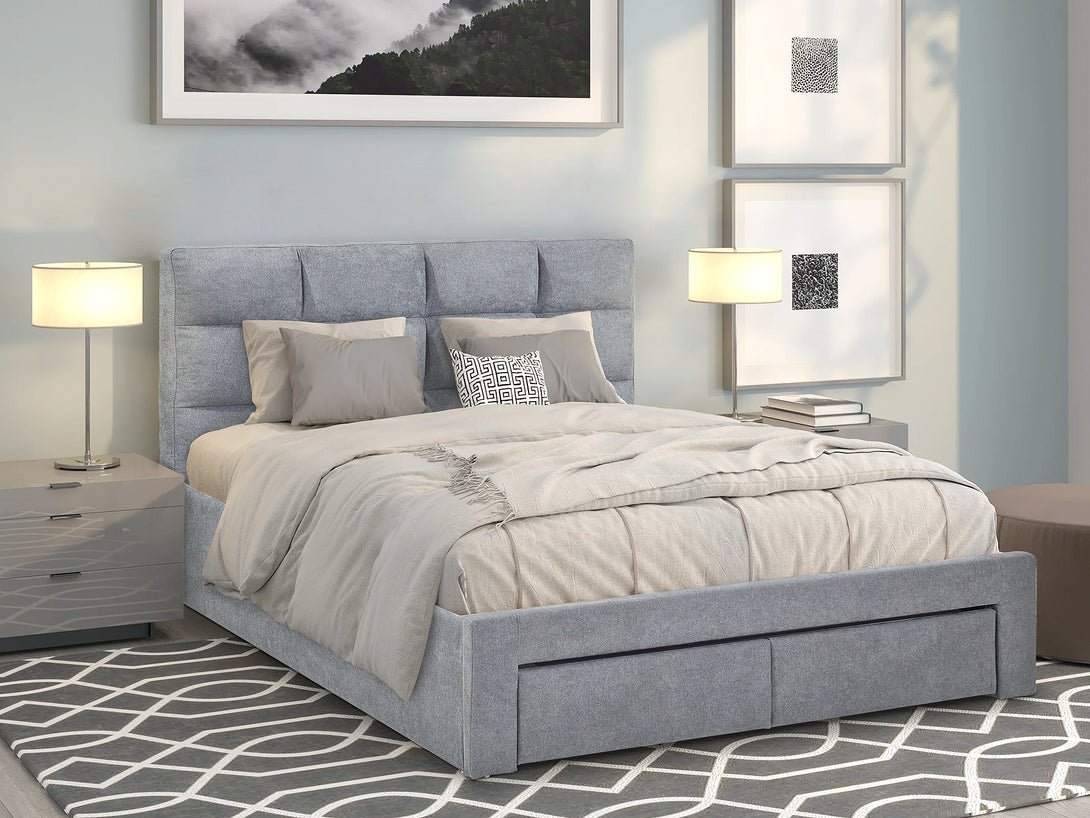 Treasurebox MUSALA King Bed Frame with Storage - DARK GREY