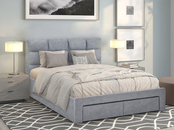 Treasurebox MUSALA King Bed Frame with Storage - DARK GREY