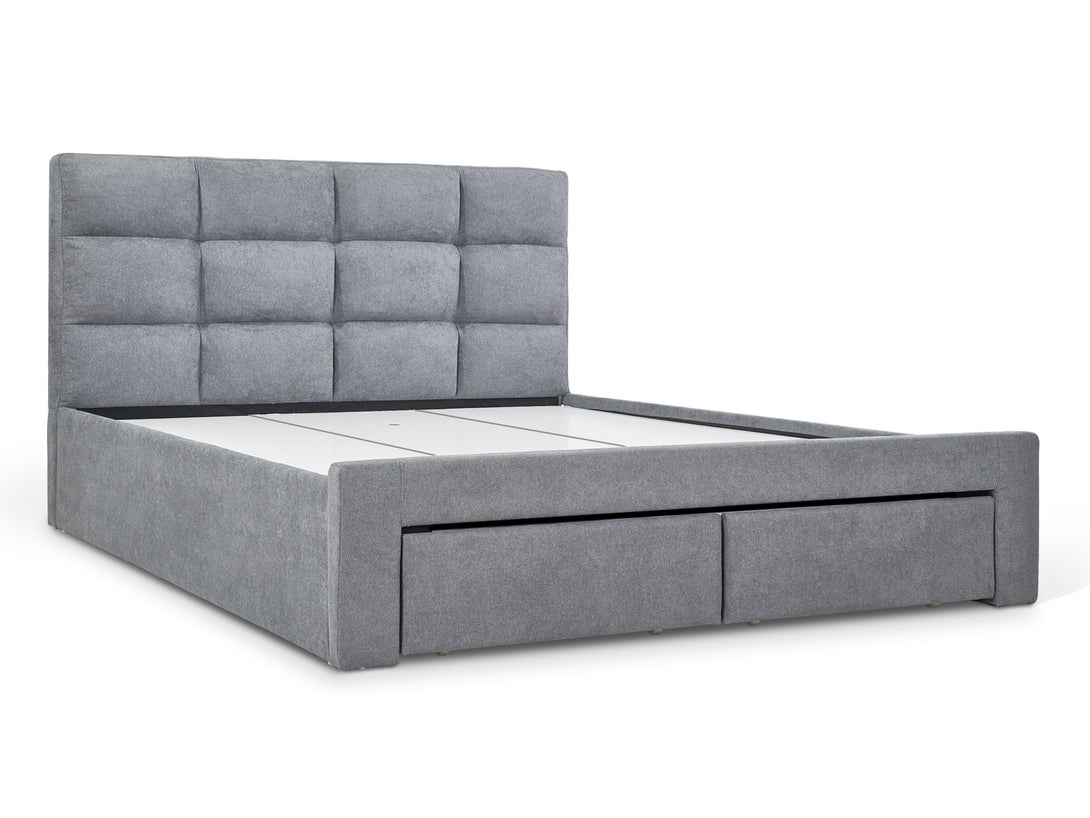 Treasurebox MUSALA King Bed Frame with Storage - DARK GREY