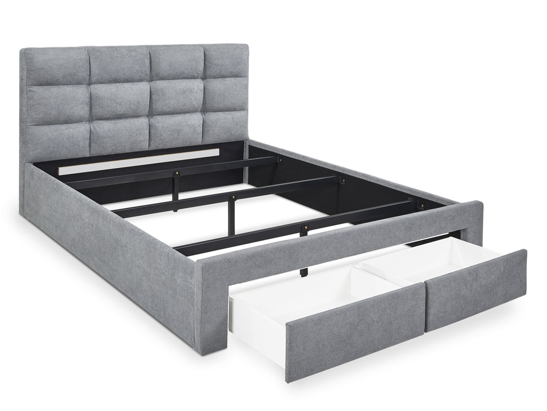 Treasurebox MUSALA King Bed Frame with Storage - DARK GREY