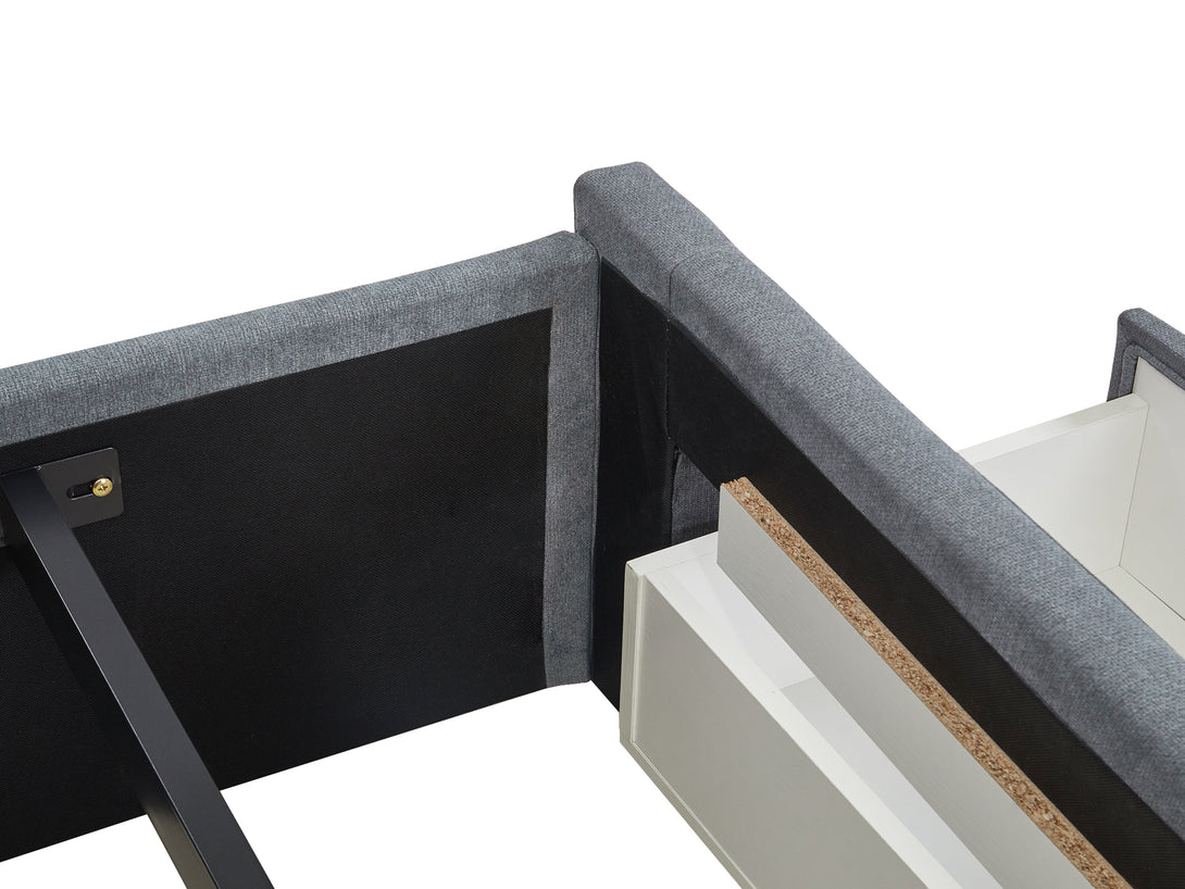 Treasurebox MUSALA King Bed Frame with Storage - DARK GREY