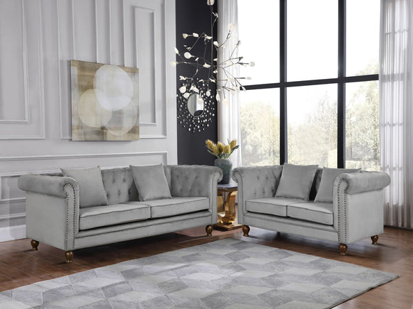 Treasurebox Vagas 2 Piece Sofa Set - Grey