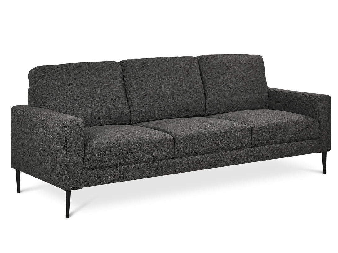 Toronto 3 Piece Sofa Set with 2 Occasional Fabric Chair - Dark Grey By Treasurebox