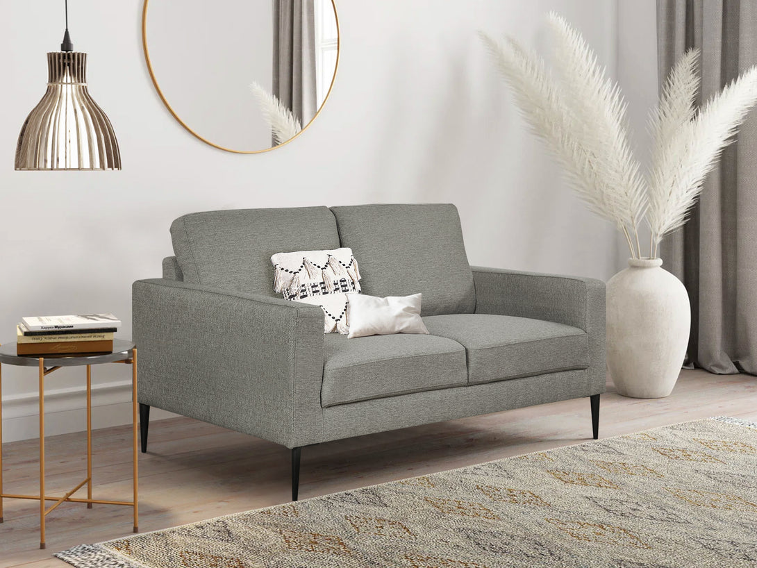 Treasurebox Toronto 2 Seater Fabric Sofa - Light Grey