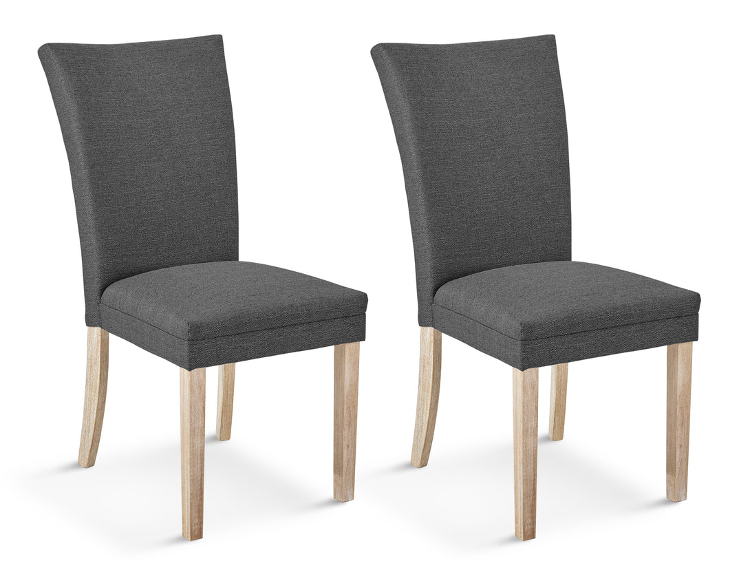 Treasurebox Grace Upholstered Dining Chair - Set of 2 - Dark Grey