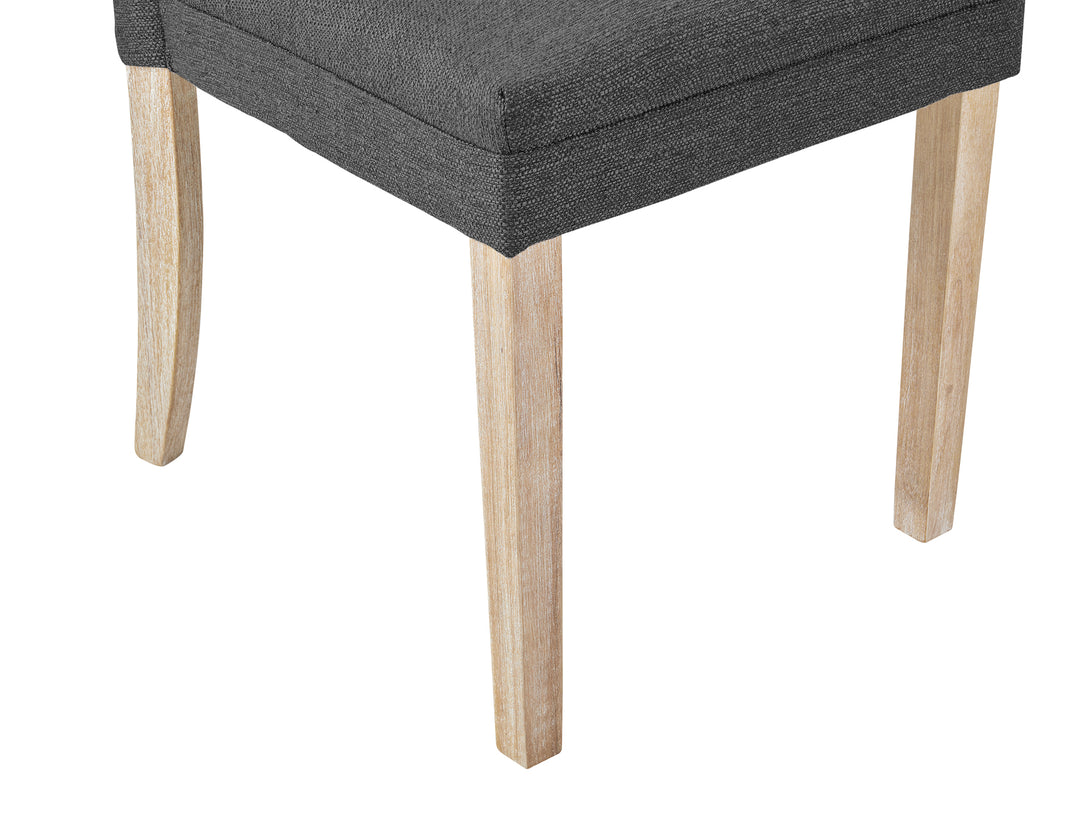 Treasurebox Grace Upholstered Dining Chair - Set of 2 - Dark Grey