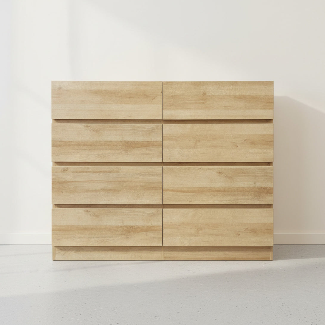 Harris 8 Drawers Low Boy - Oak