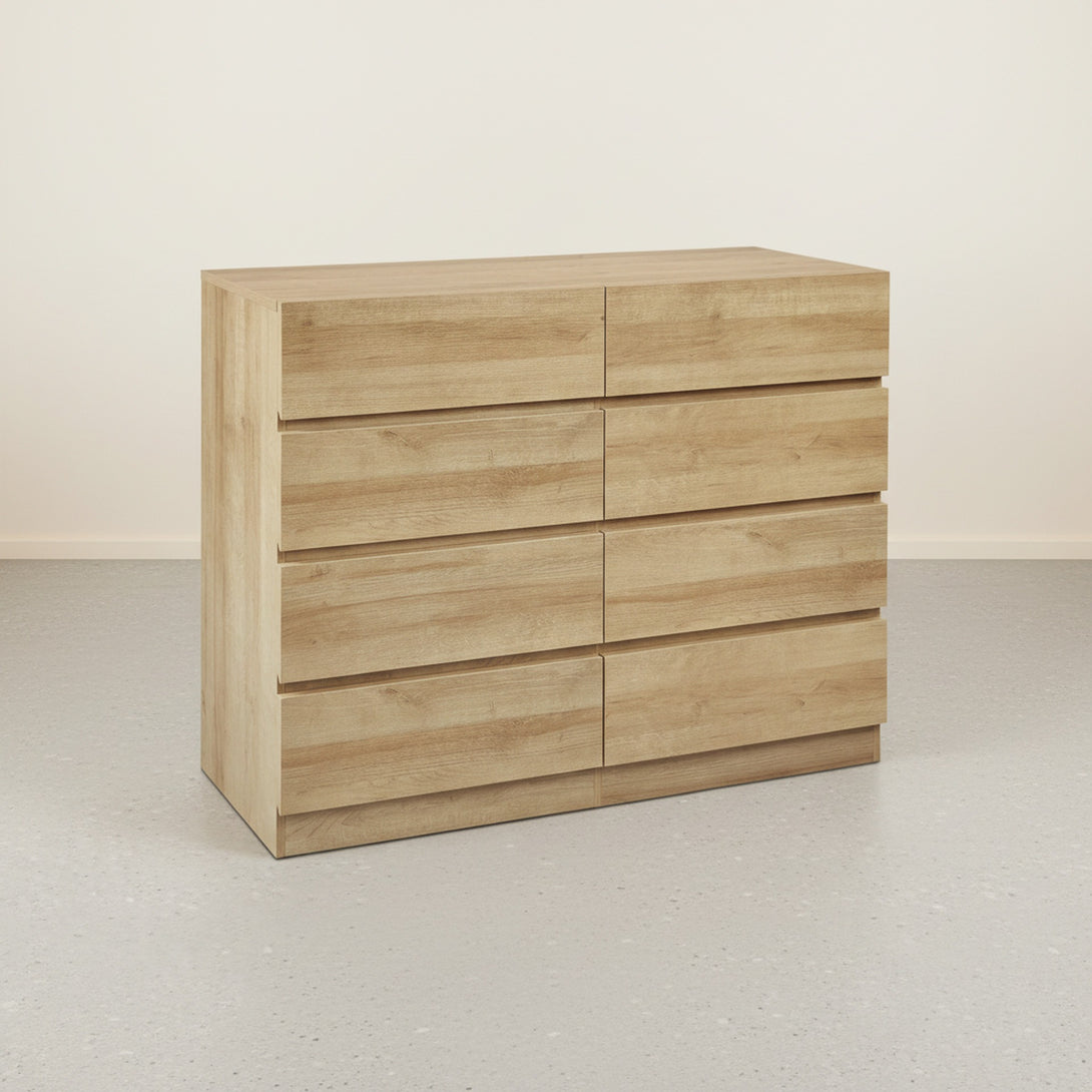 Harris 8 Drawers Low Boy - Oak