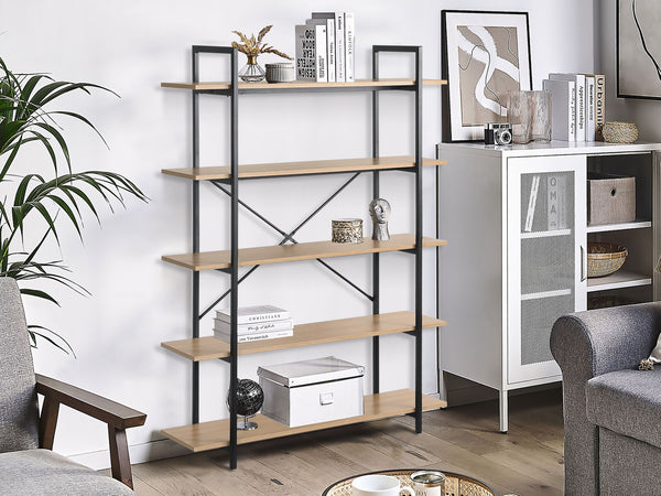 NATRON 5 Tier Bookshelf - Oak