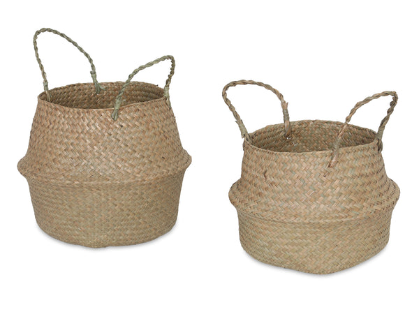 Seagrass Woven Basket Belly Basket - Set of 2 - S/M