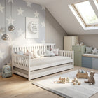 Herbert Single Wooden Trundle Bed Frame - White