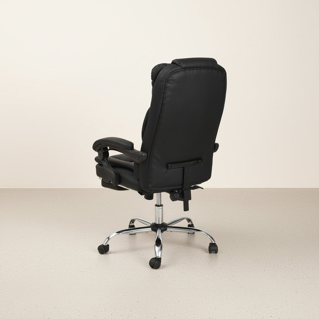 Dois Office Chair with Footrest - Black