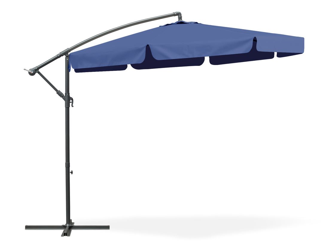Toughout Puriri 3m Navy Cantilever Umbrella, stylish outdoor shade solution for patio or garden.