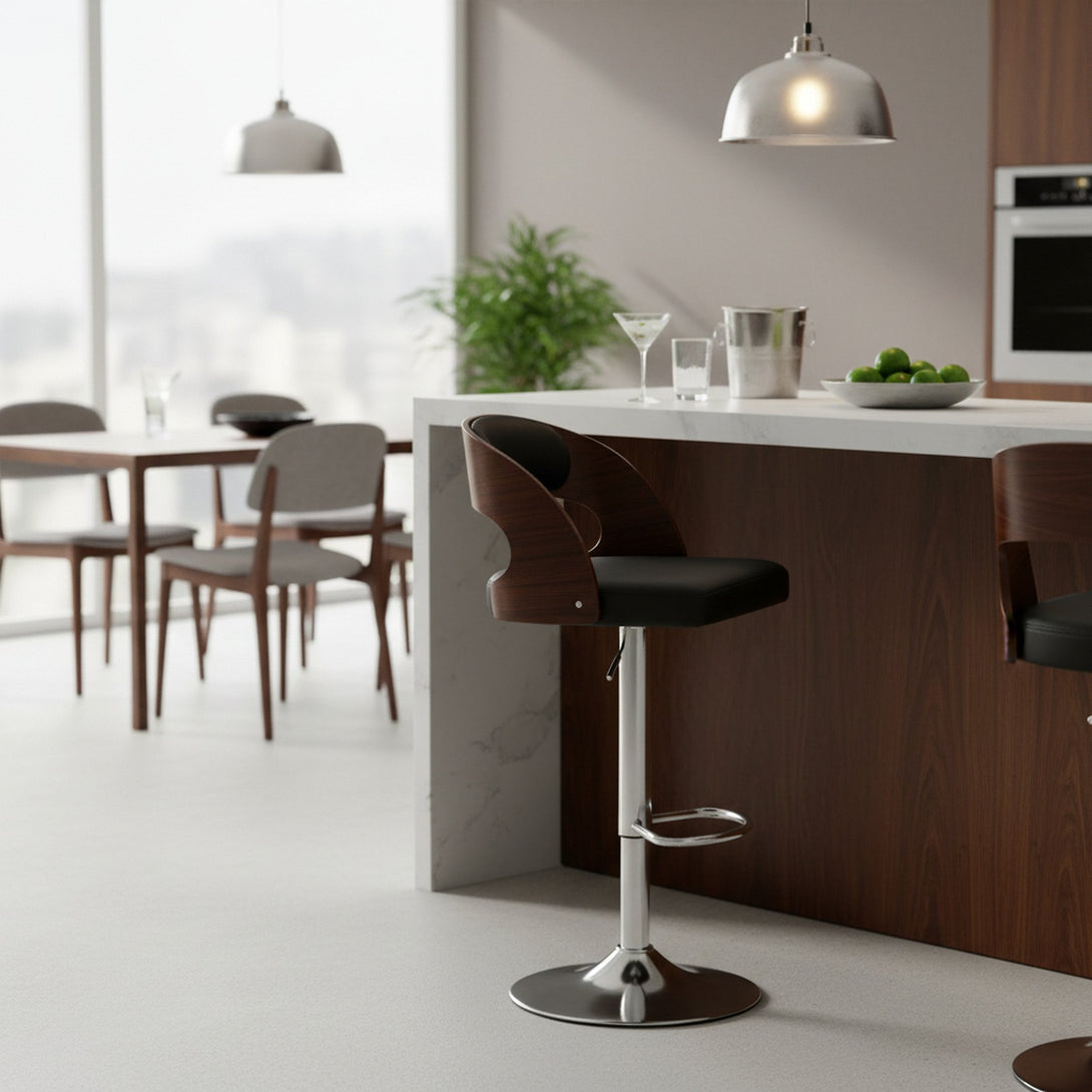 Holt Swivel Bar Stool - Black