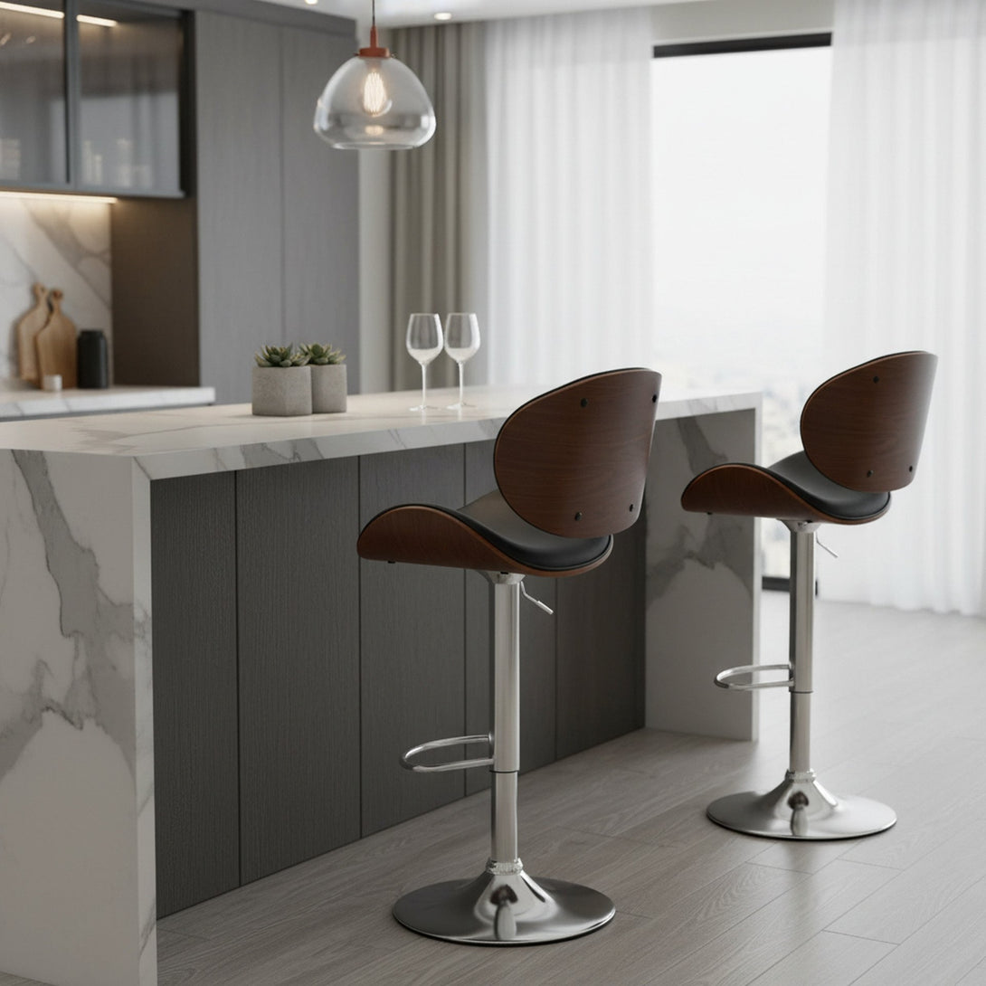 Foti Swivel Bar Stool - Black