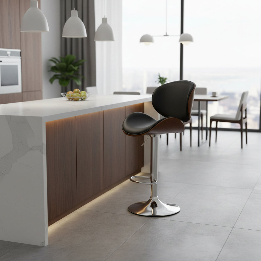 Foti Swivel Bar Stool - Black