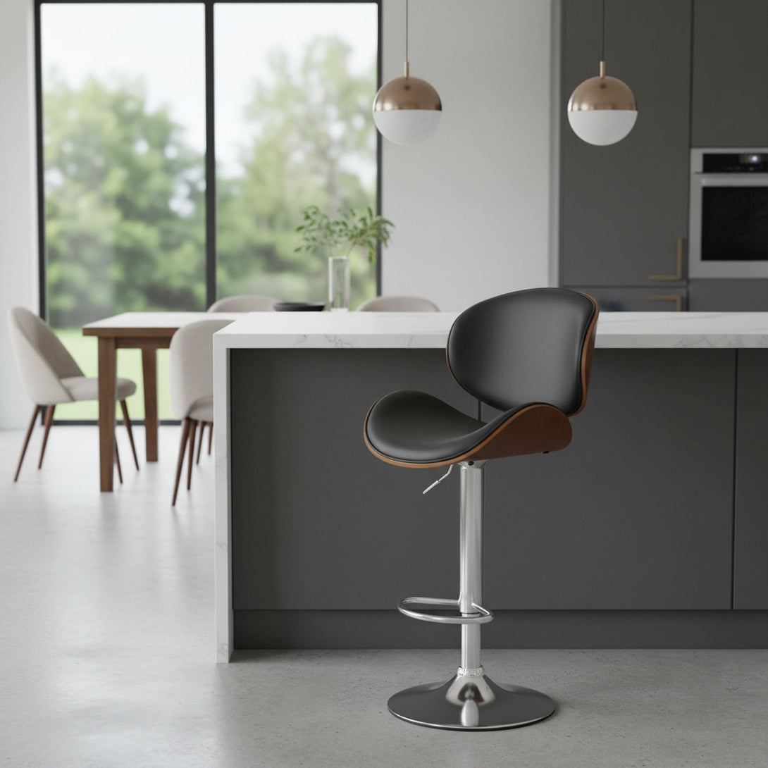 Foti Swivel Bar Stool - Black