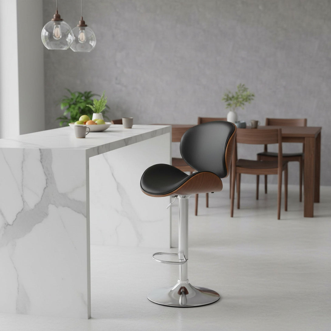 Foti Swivel Bar Stool - Black