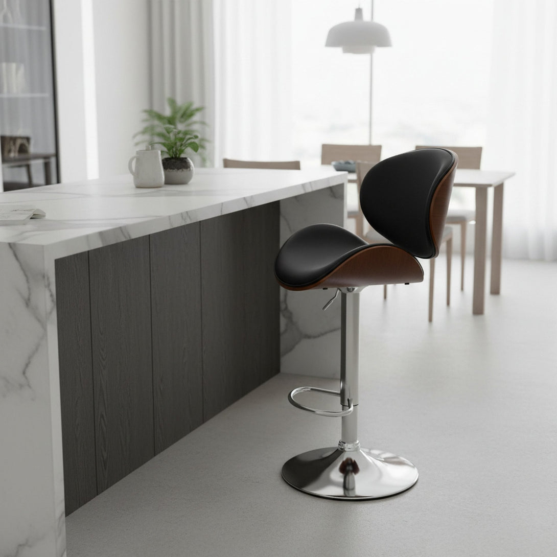 Foti Swivel Bar Stool - Black
